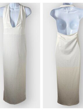 NEW Blush Mark Maxi Dress | L | White | Open Back | Bridal Engagement